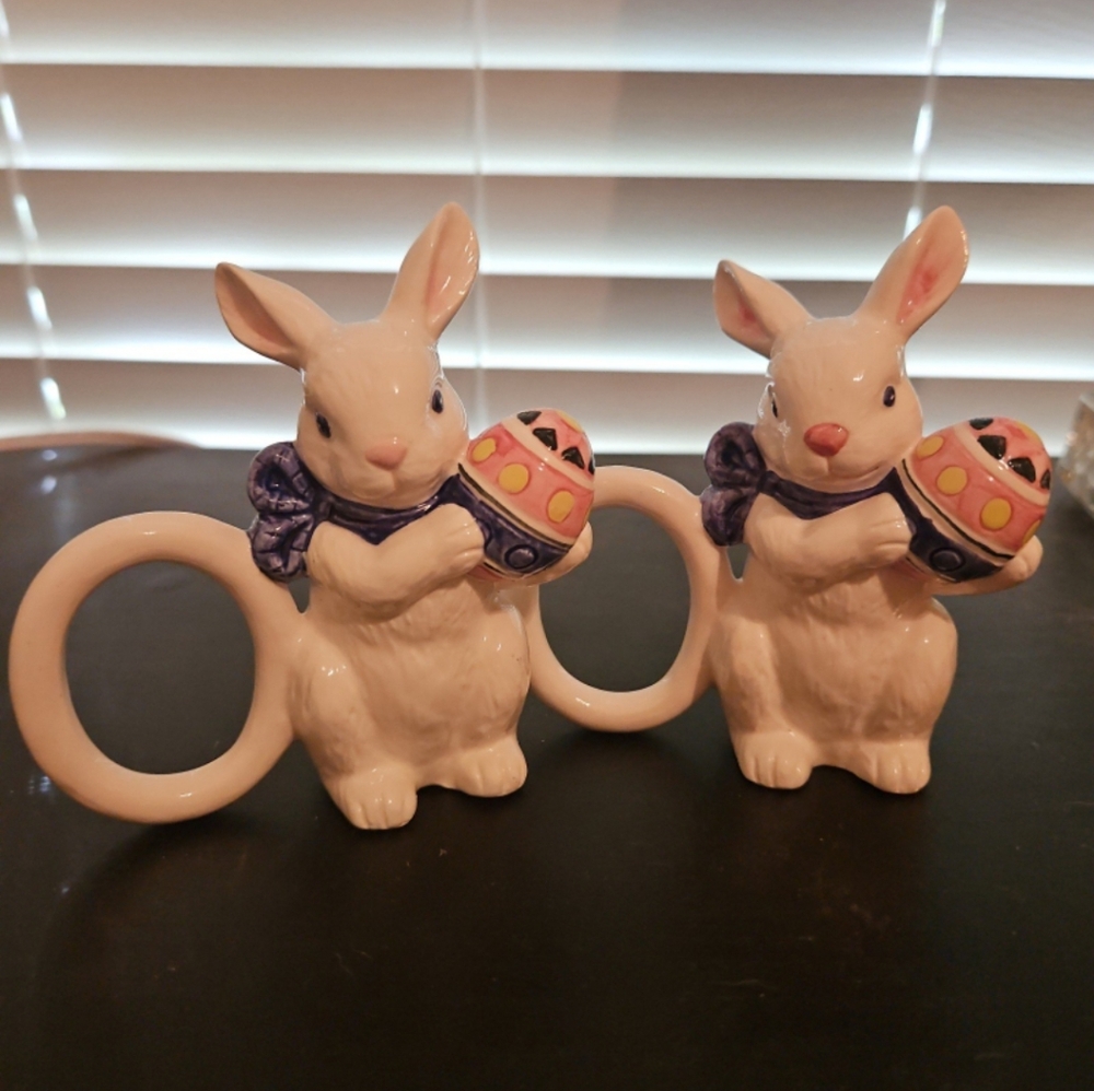 Easter Bunny Napkin Rings Set of 2